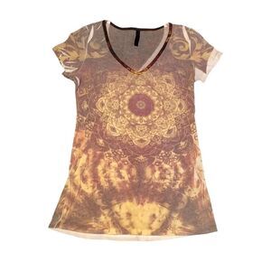 Y2K Geometric Print T-shirt